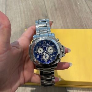 MENS Invicta Silver/ Blue watch